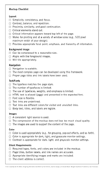 Mockup checklist